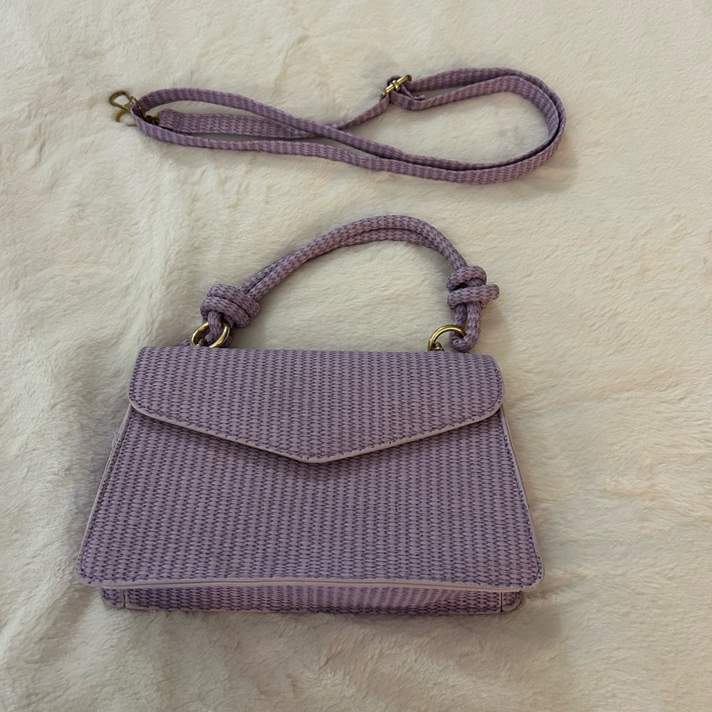SHEIN Purple Mini Bag with Ribbed Texture and Flap Closure